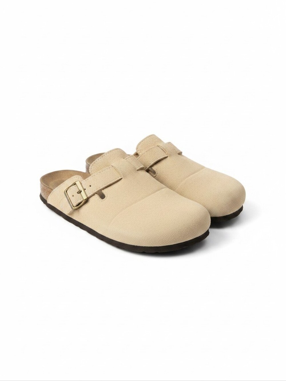 Shoe Dept Shelly Beige Suede Clog Mules Women's Size 6M